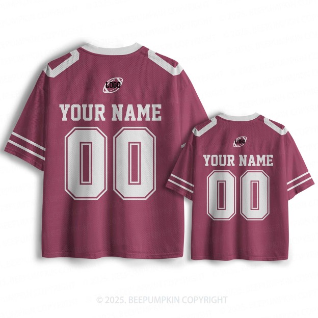 Personalized Team Name & Number Maroon Family Matching Sport Jersey Beepumpkin