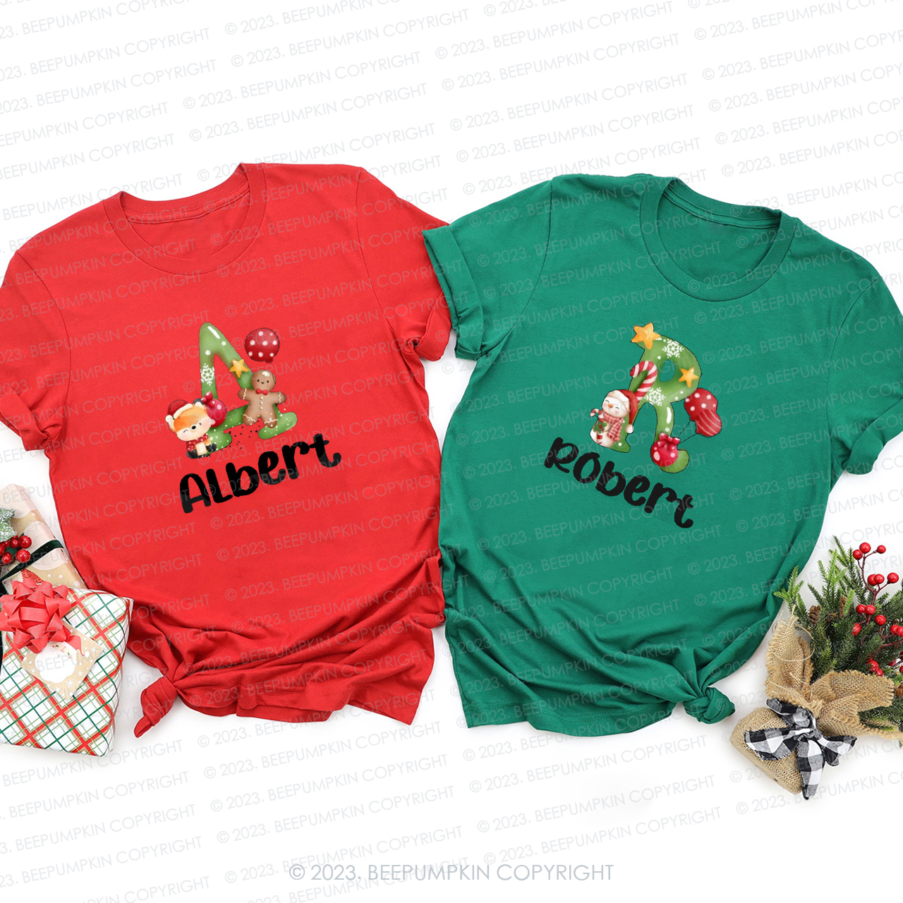 Personalized Happy Life of Cute Christmas Dolls Family T-Shirt