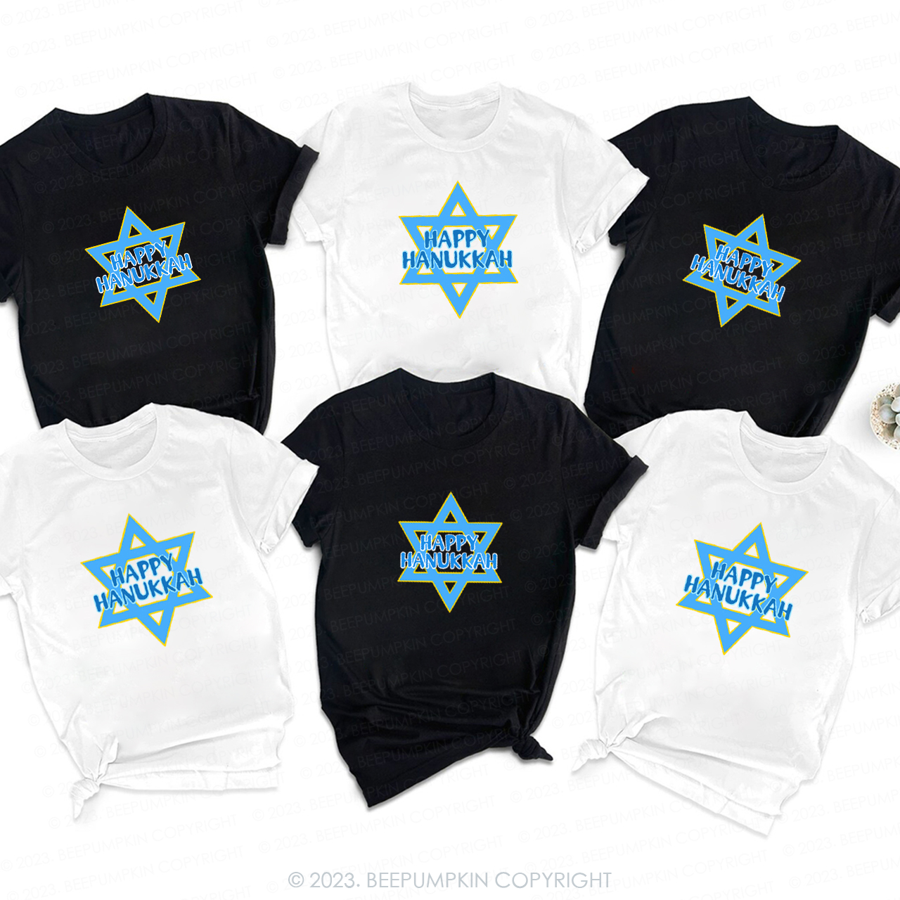 Happy Hanukkah Family T-Shirts Beepumpkin