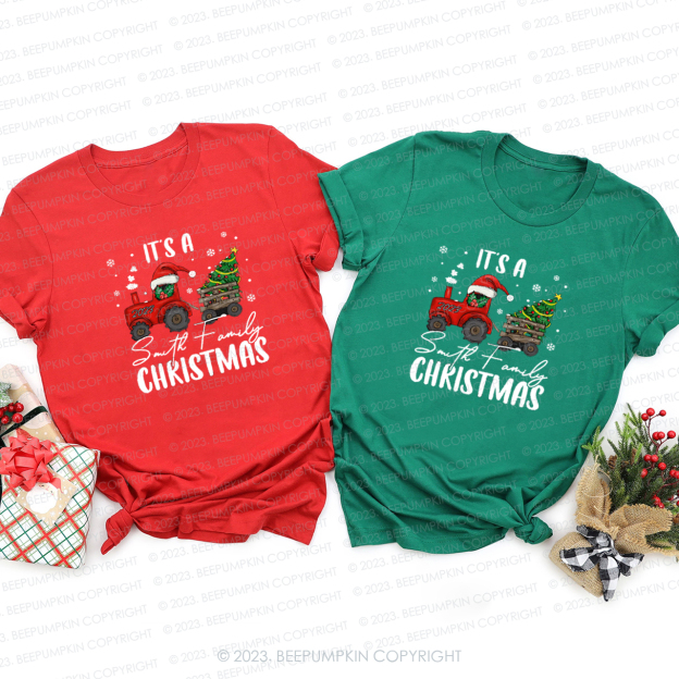 Personalized Matching Family Tractor Christmas Shirt