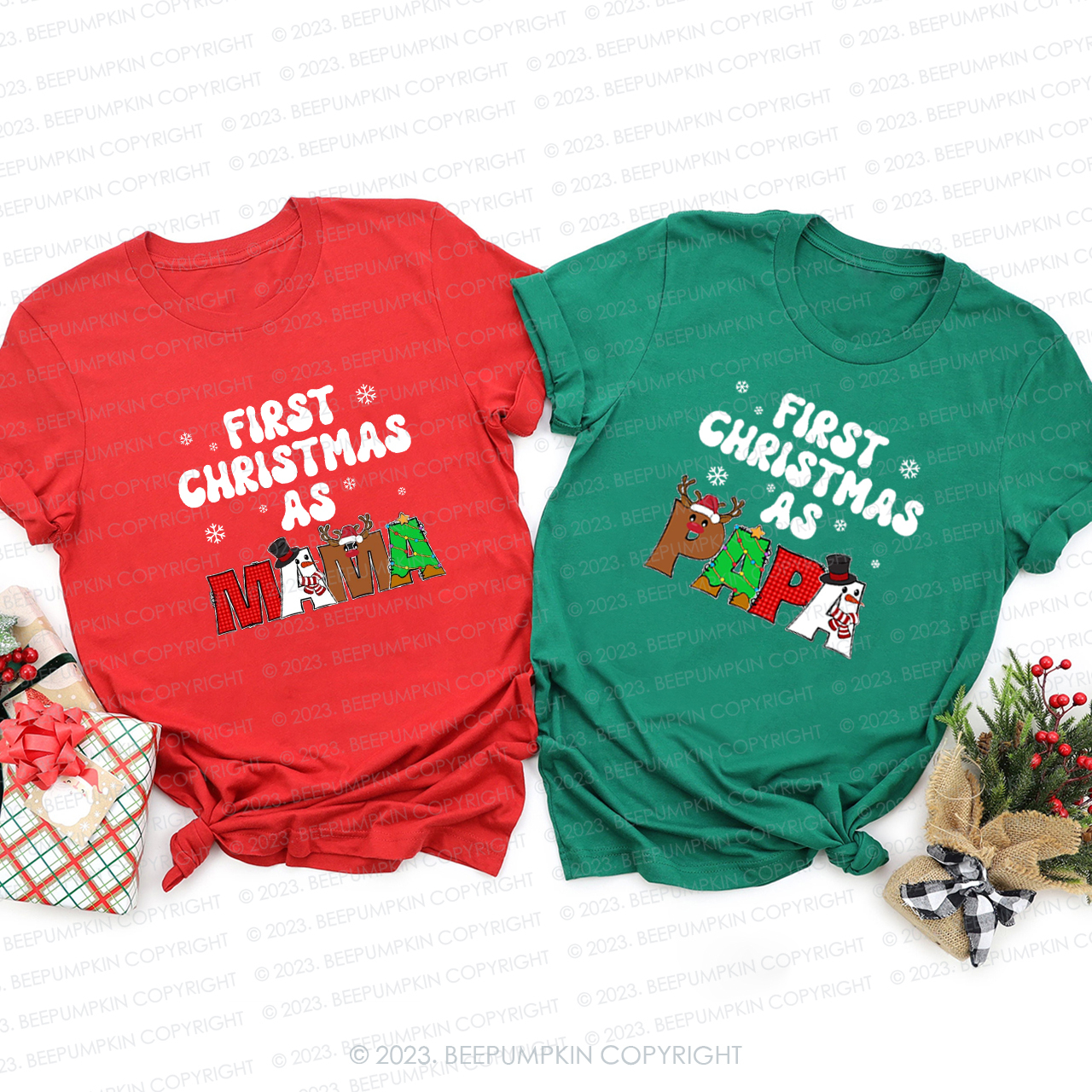 Personalized Bro It's My First Christmas Matching Family Shirt