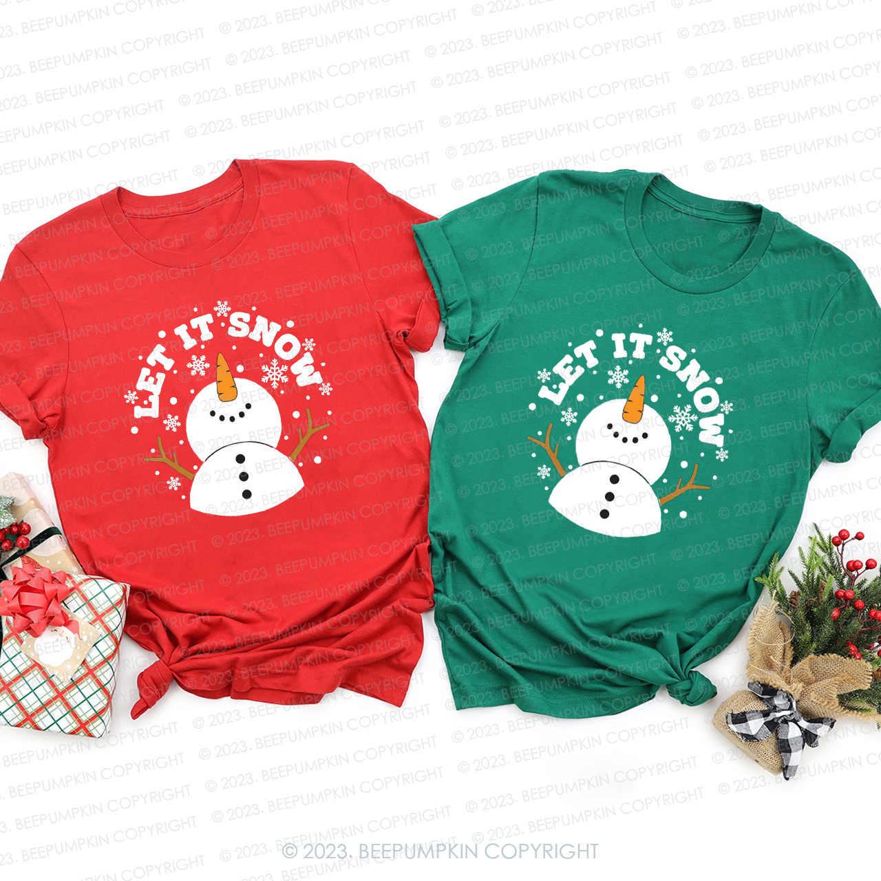 Let It Snow Welcome Christmas With a Cute Snowman Shirt