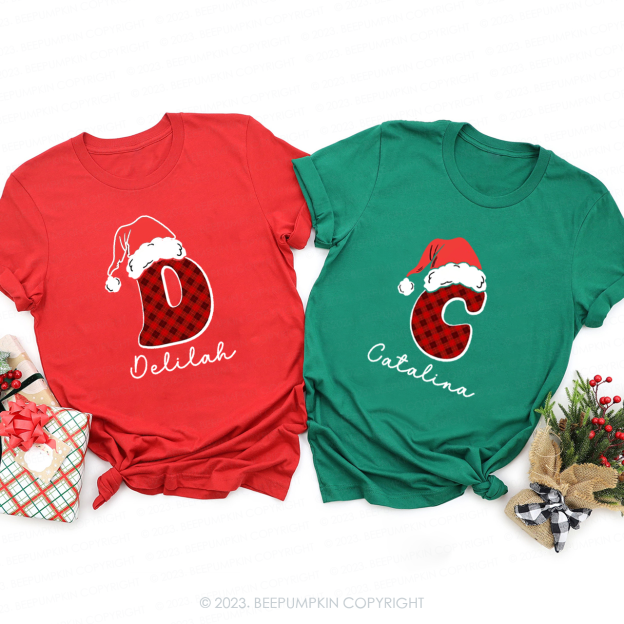 Personalized Monogrammed Christmas Family Shirt With Name