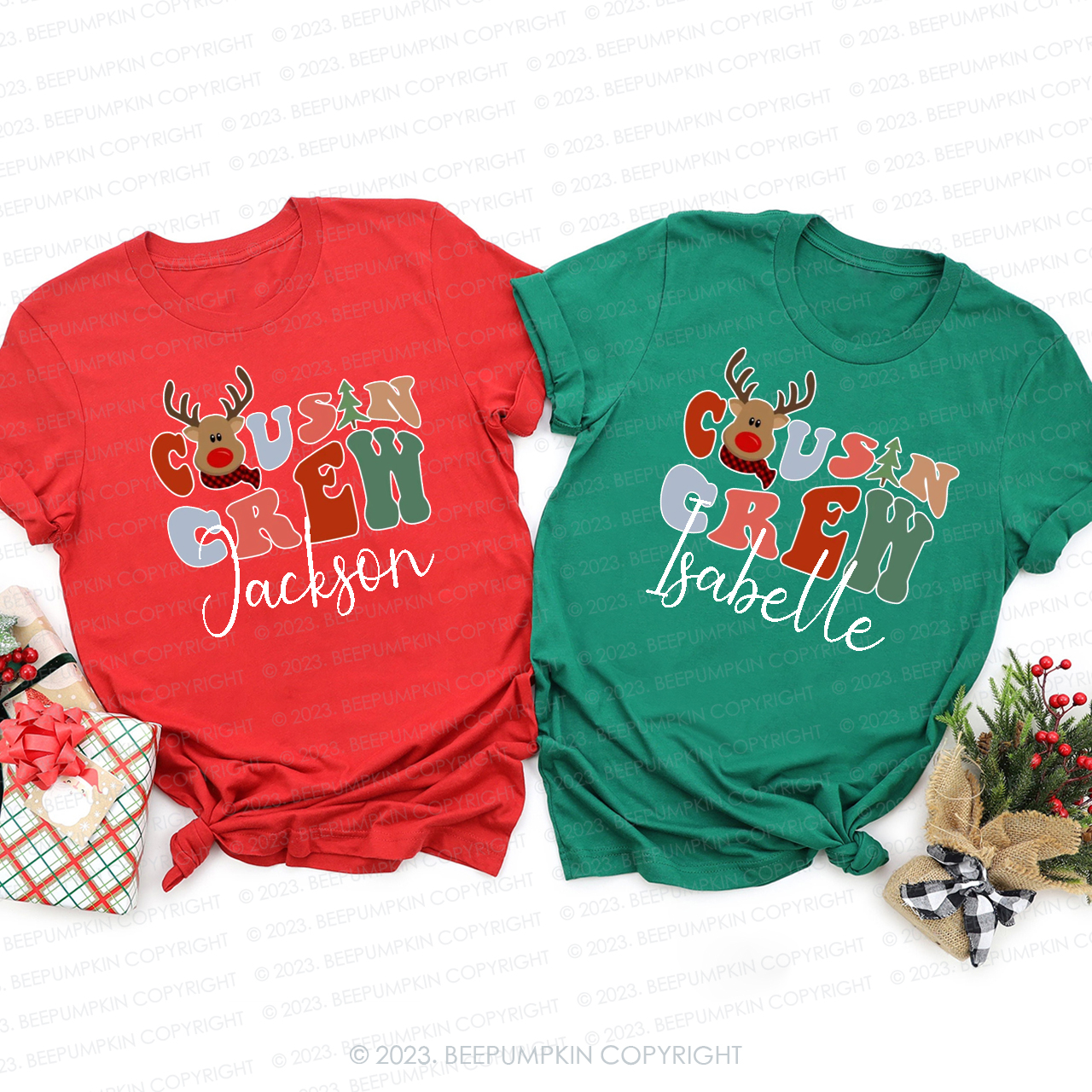 Retro Kids Cousin Crew Christmas Holiday Matching Shirt