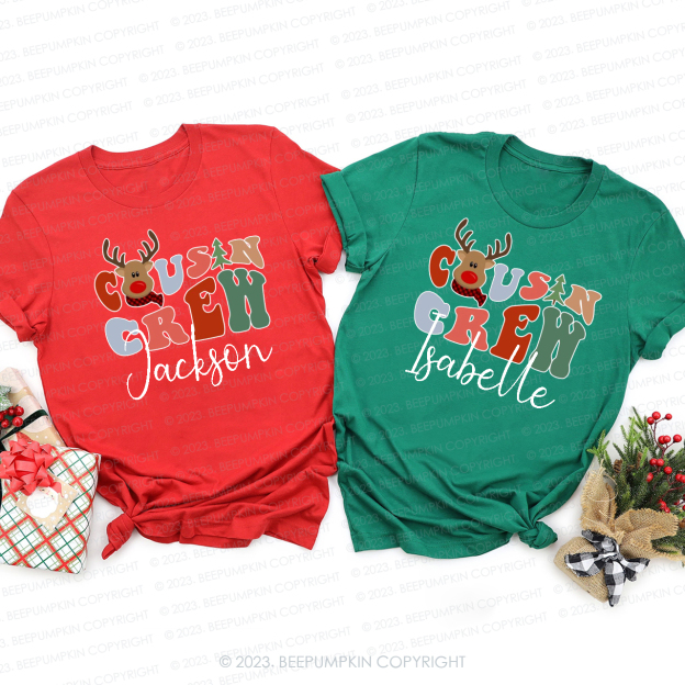 Retro Kids Cousin Crew Christmas Holiday Matching Shirt