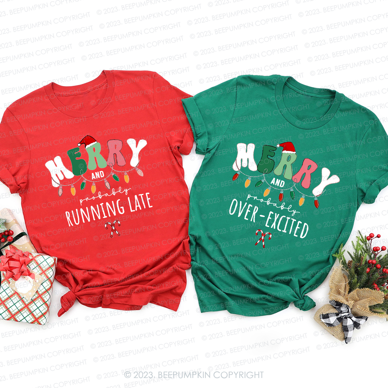 [Copy]Personalized Tropical Beach Christmas Matching Shirts