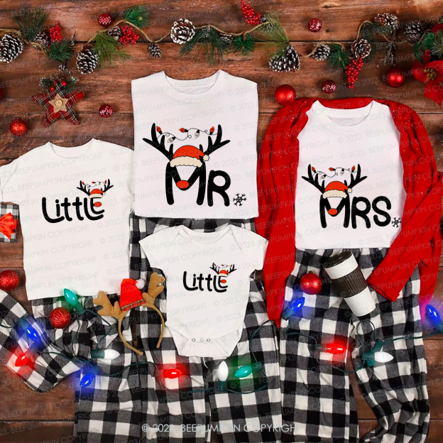 Mr and Mrs Little Christmas Family Matching Shirts