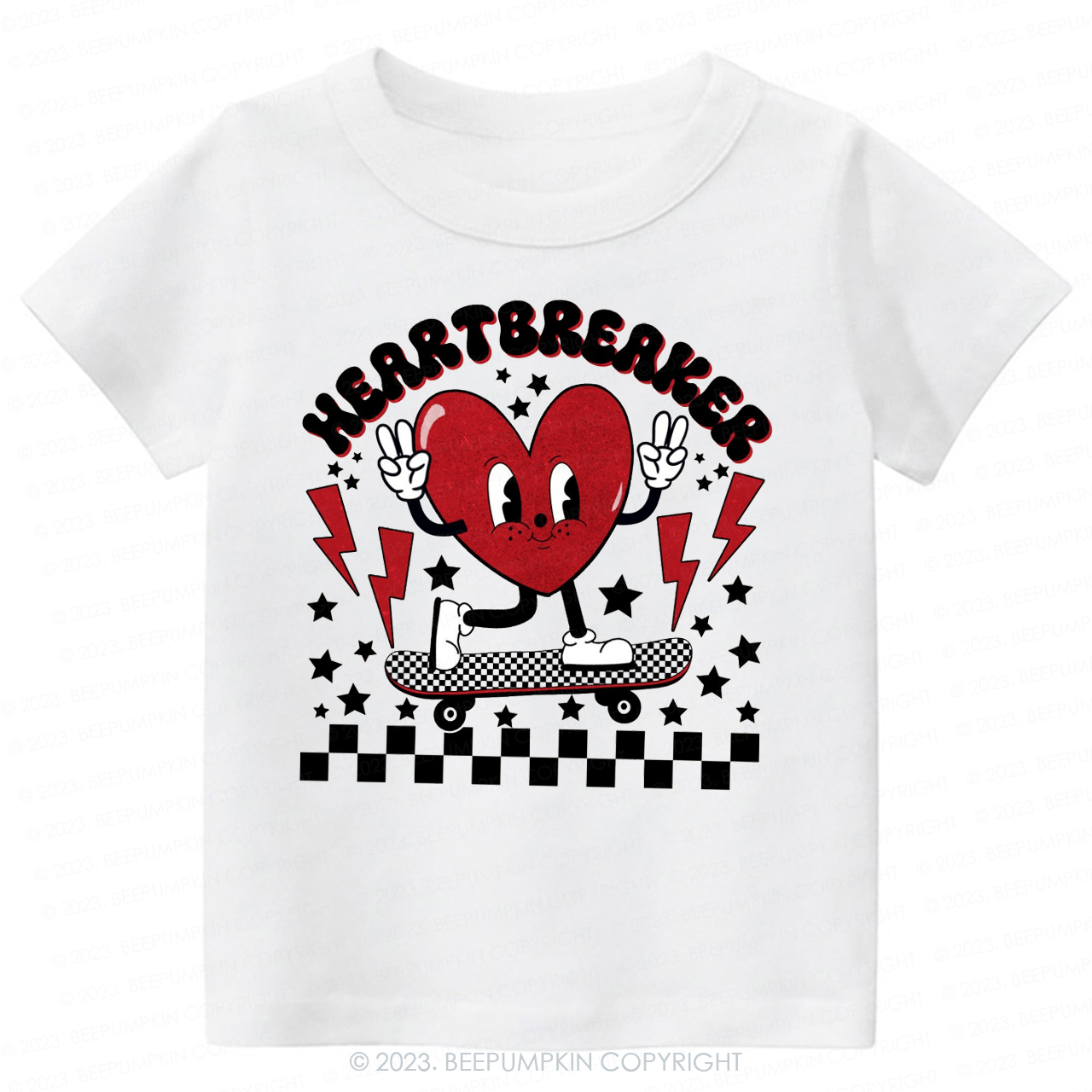 HeartBreaker Skateboard Valentine's Day-Toddler Tees