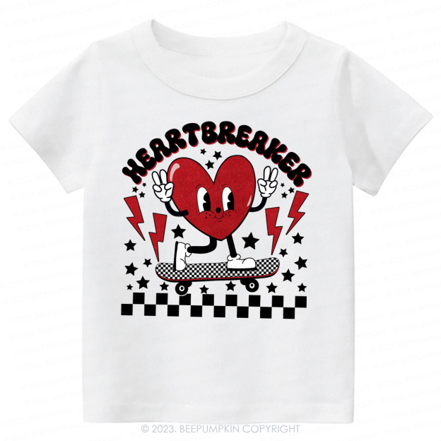 HeartBreaker Skateboard Valentine's Day-Toddler Tees