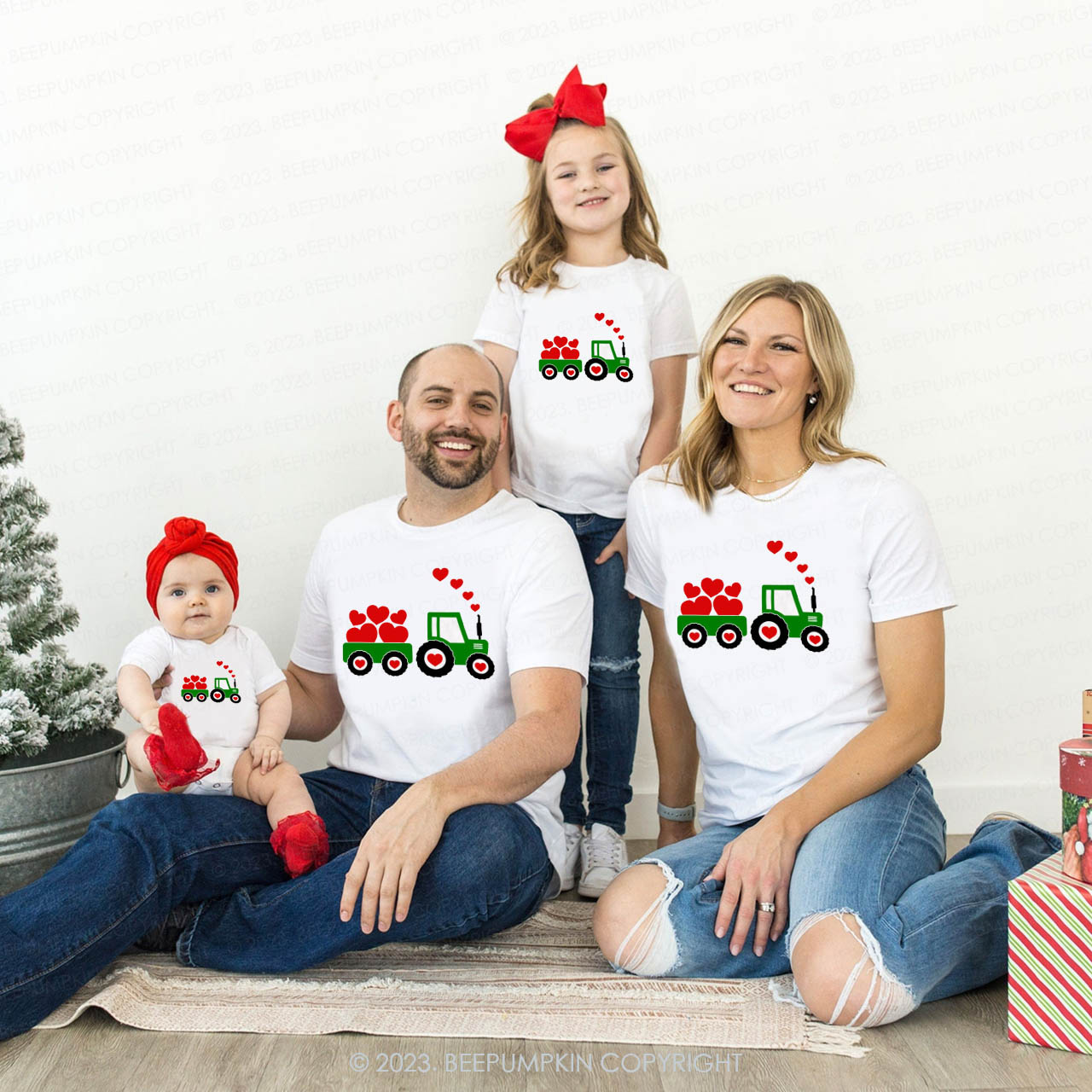 Bubbles of Happiness Popping Up Valentine Family Matching Shirts