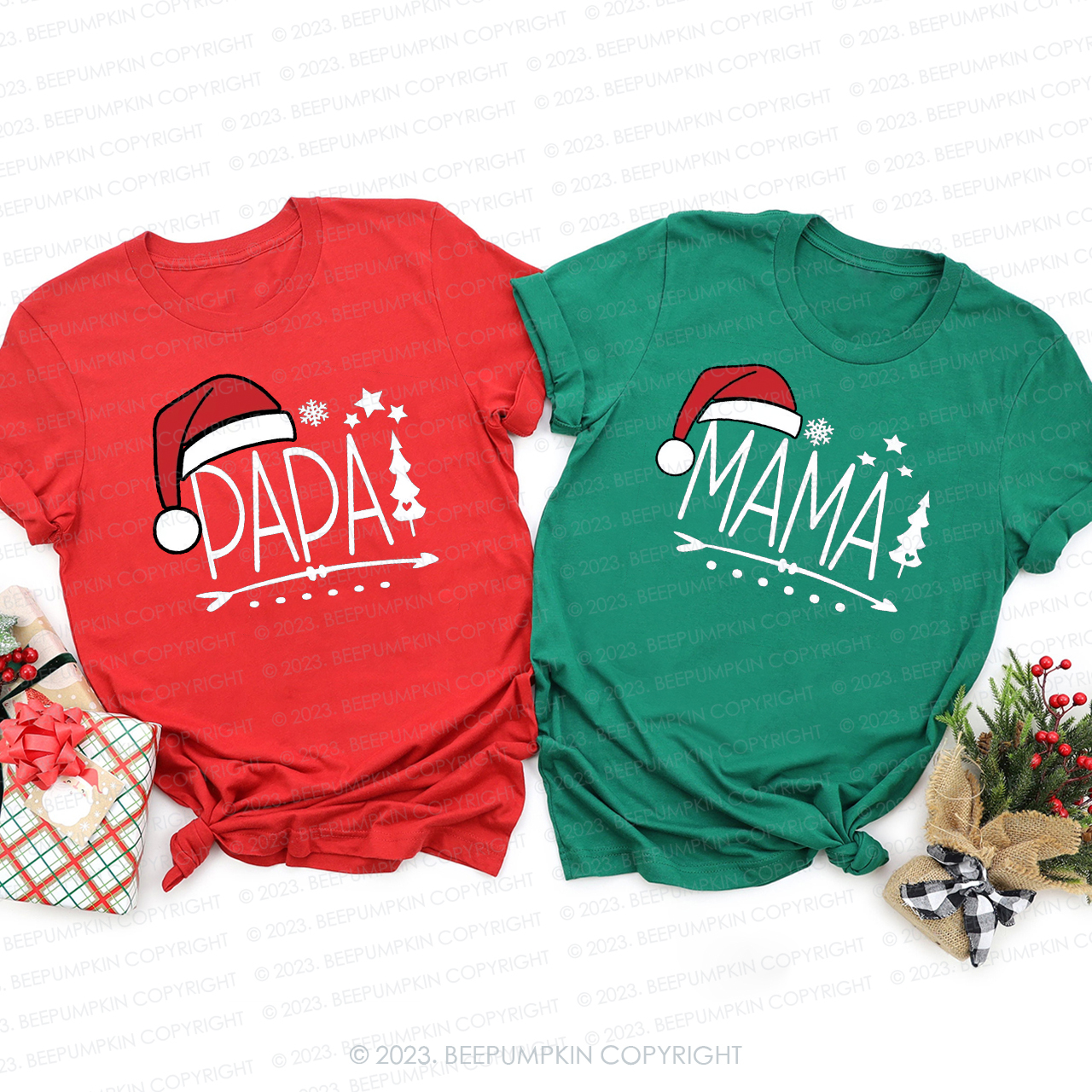 Custom Family Name Christmas Gift Matching Shirts