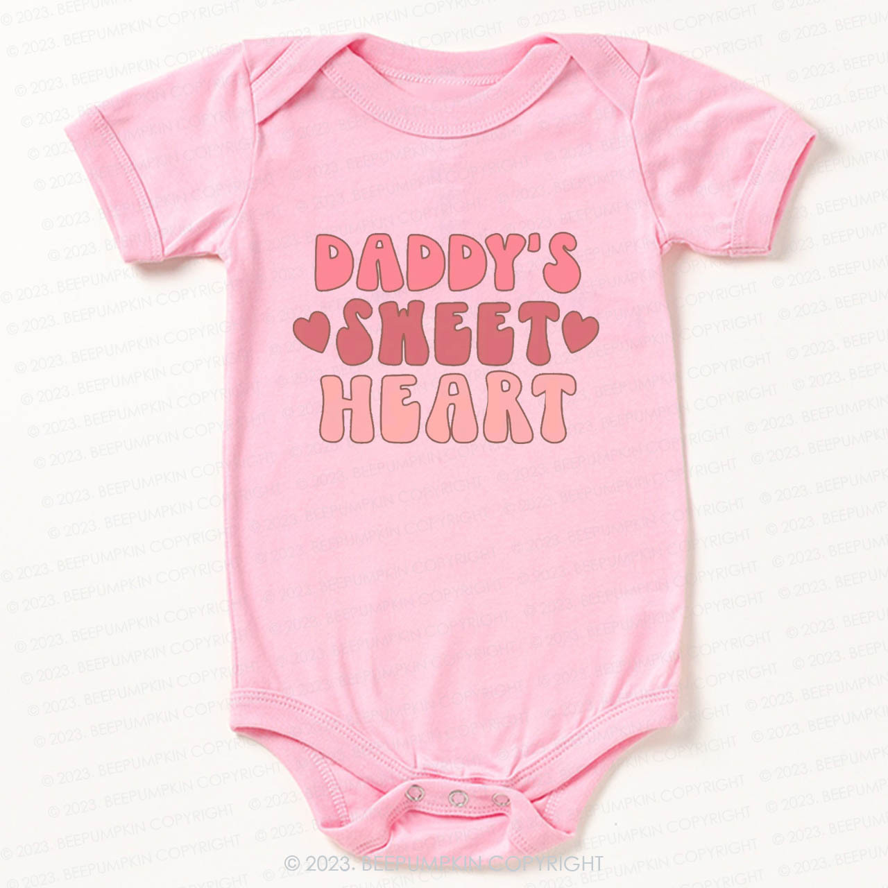Daddy's Sweet Heart Natural Valentine Bodysuit For Baby