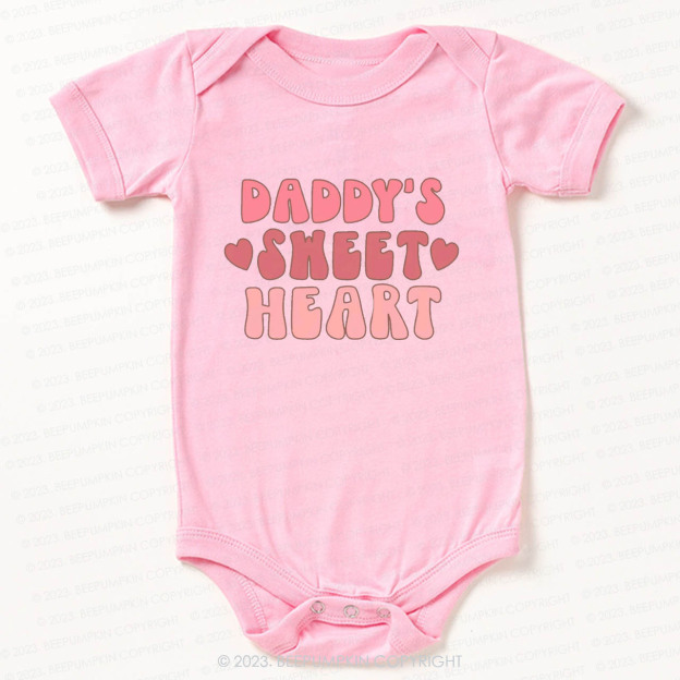 Daddy's Sweet Heart Natural Valentine Bodysuit For Baby