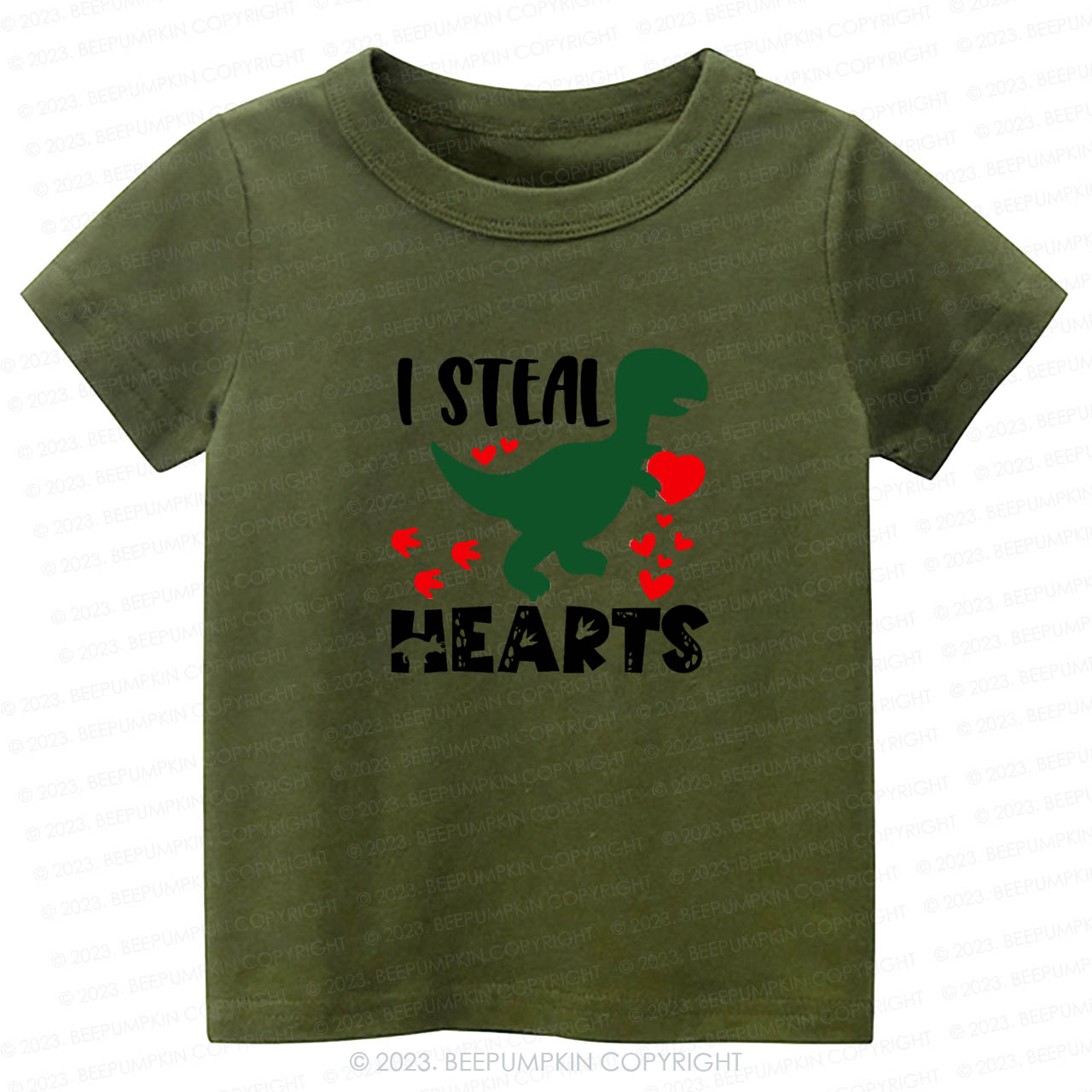 I Steal Hearts Dinosaur Valentine Day -Toddler Tees