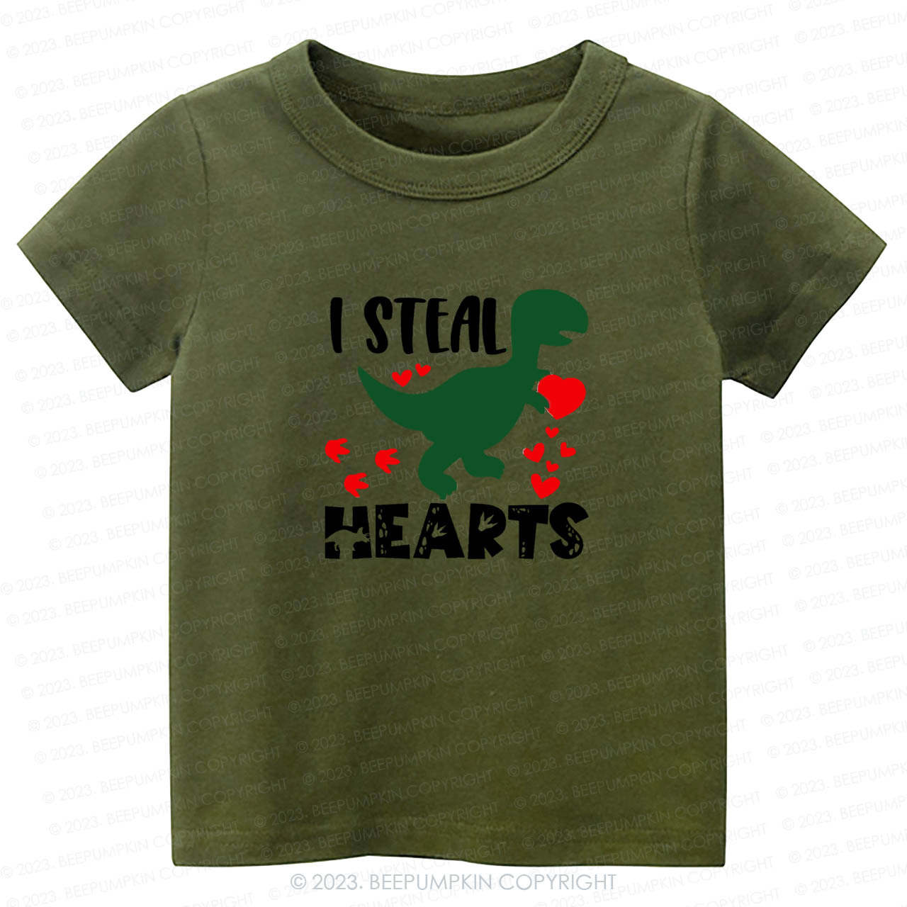 I Steal Hearts Dinosaur Valentine Day -Toddler Tees