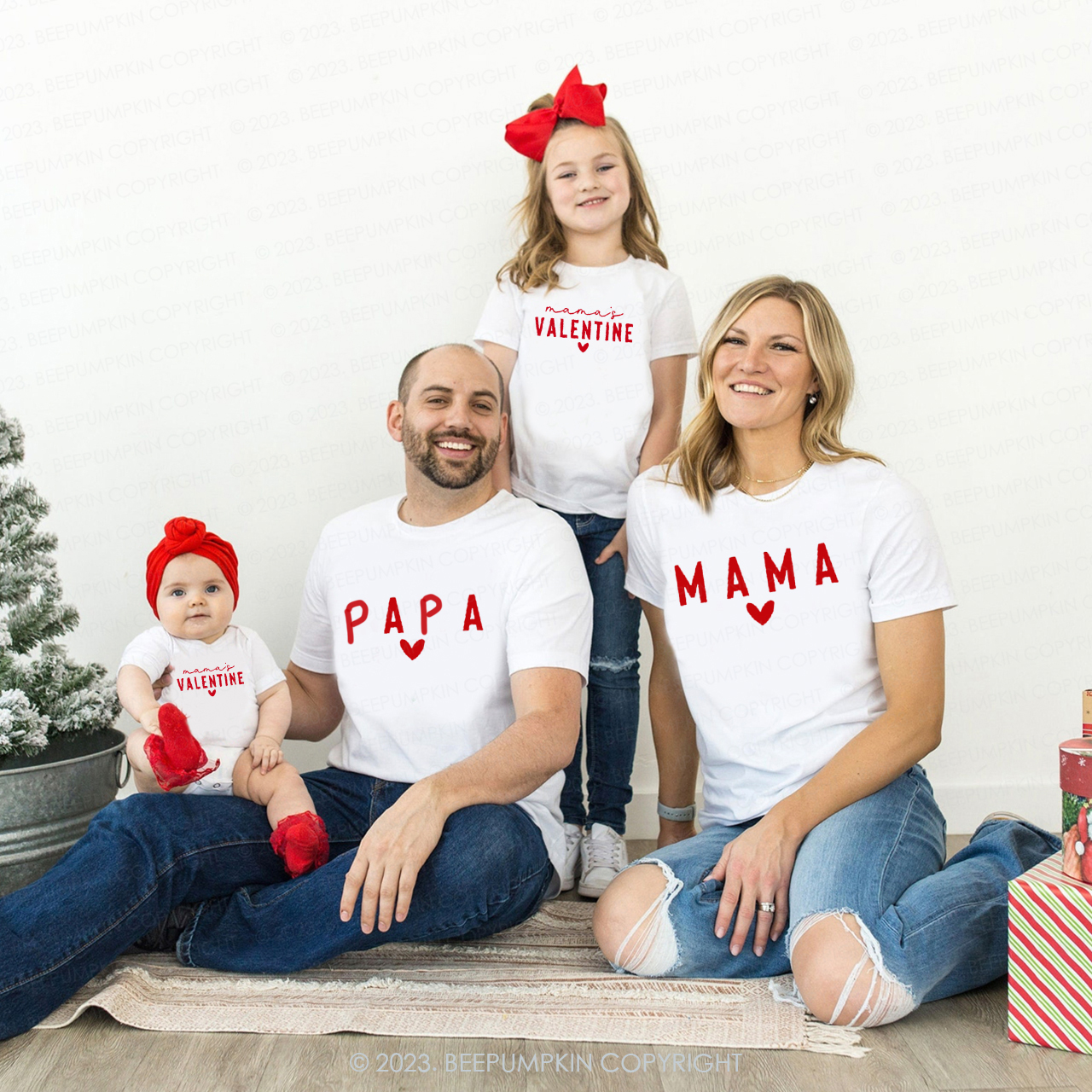 Family matching outfits shop for valentine's day