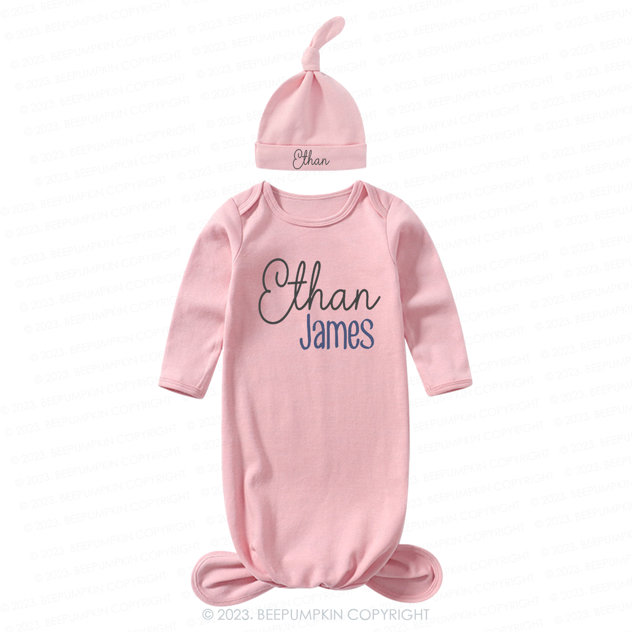  Coming Home Outfit Personalized Knotted Gown Hat Set