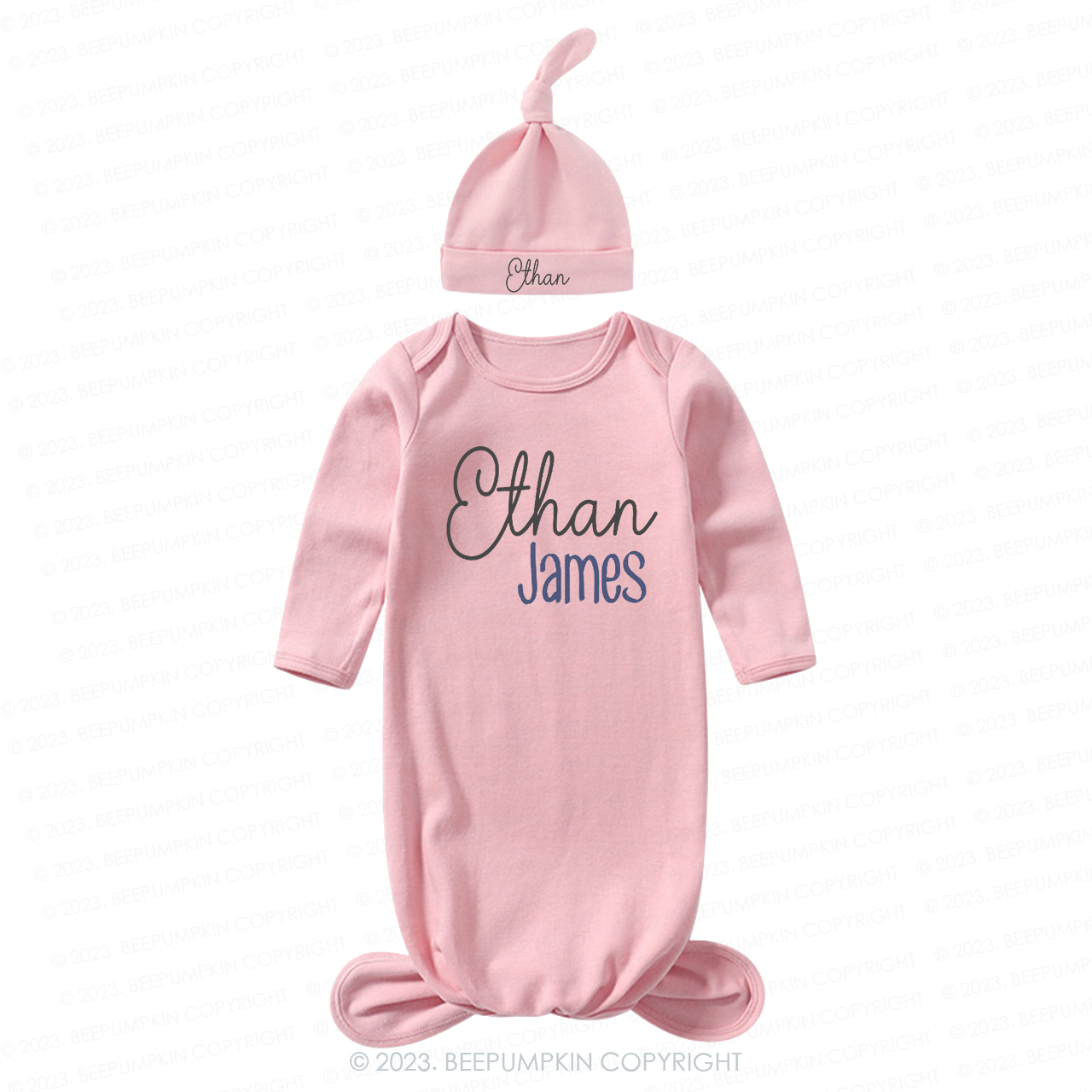  Coming Home Outfit Personalized Knotted Gown Hat Set