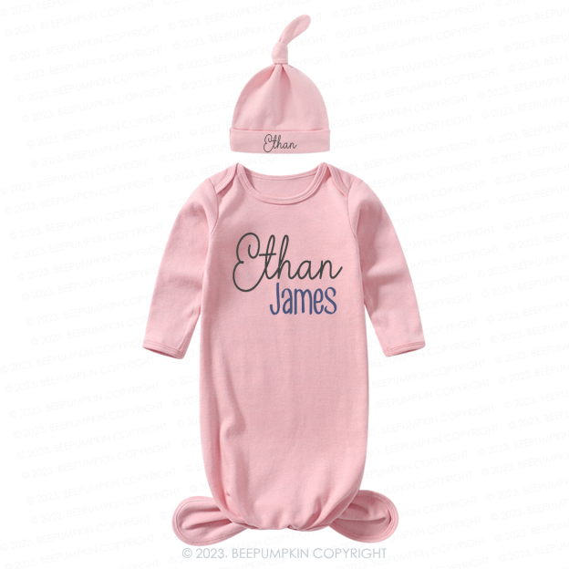  Coming Home Outfit Personalized Knotted Gown Hat Set