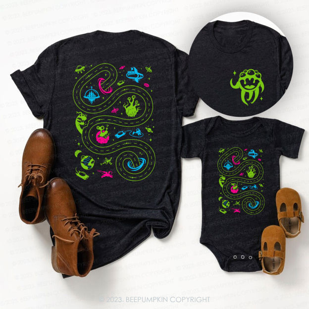 Space Play Mat Last-minute Gift Idea Dad&Me Shirt