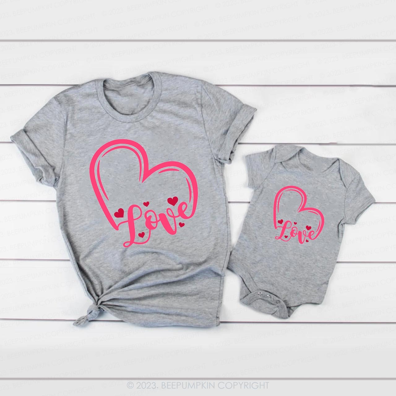 Pink Hearts Valentines Day Shirts For Family