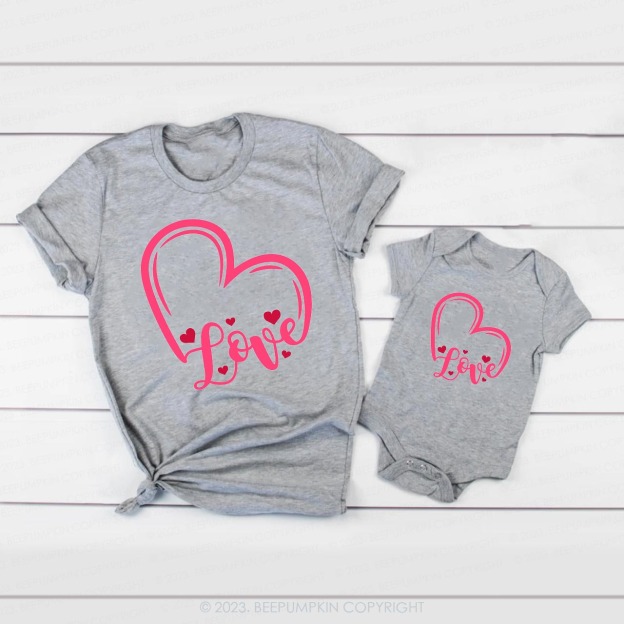 Pink Hearts Valentines Day Shirts For Family