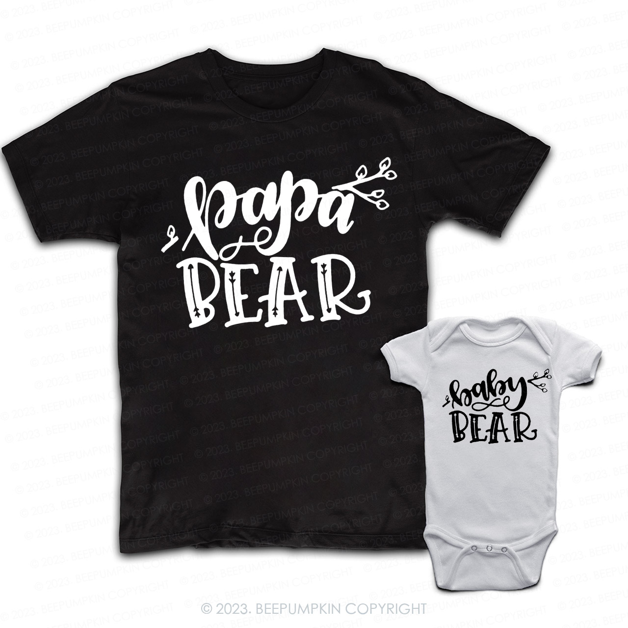 Papa Bear And Baby Bear Matching Dad& Me Shirts