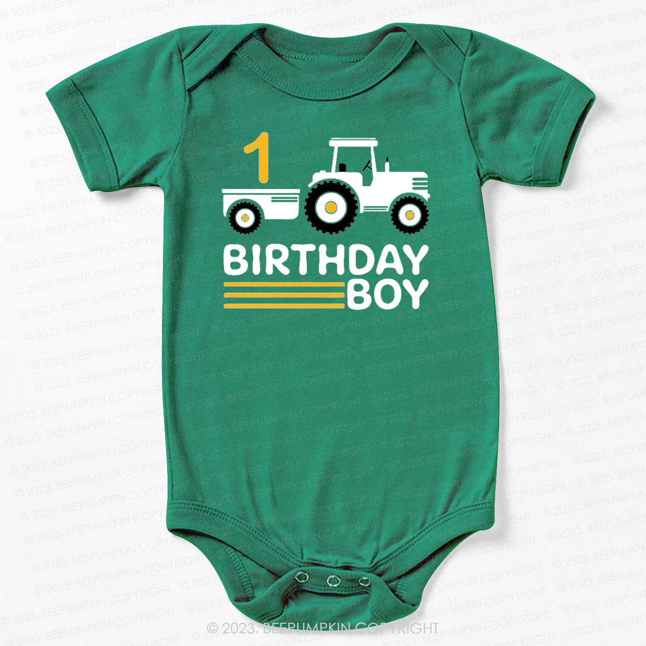 Boy Birthday Tractor Bodysuit For Baby