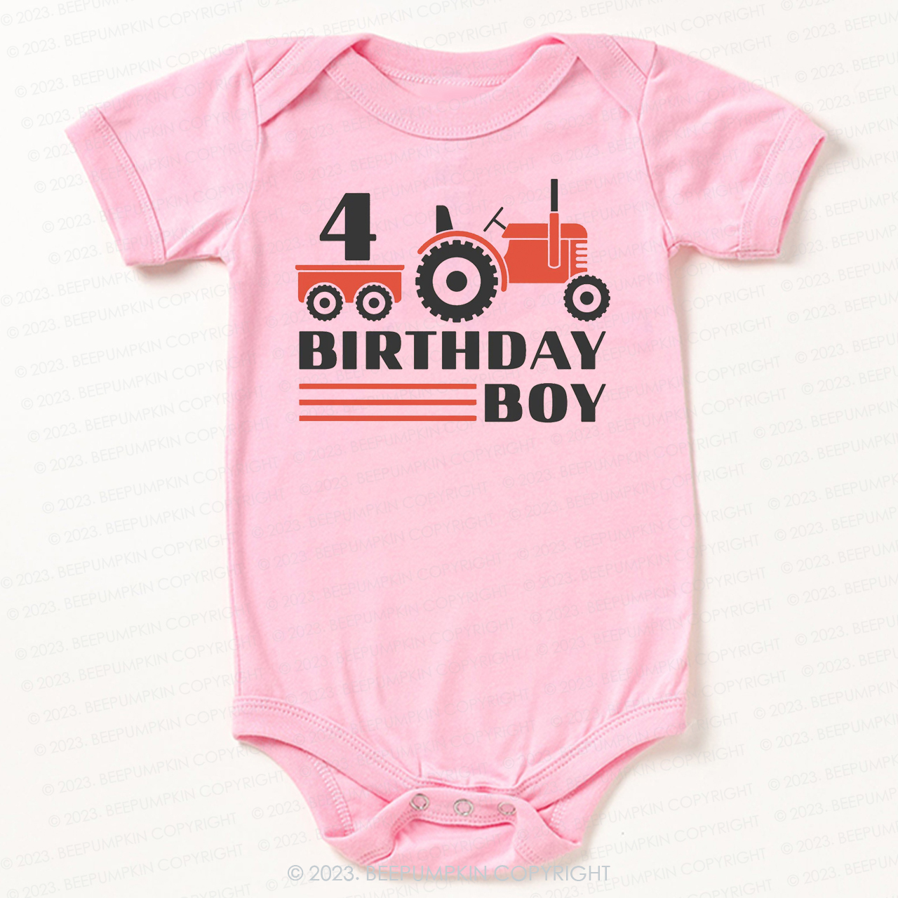 Boy Birthday Tractor Birthday Bodysuit For Baby
