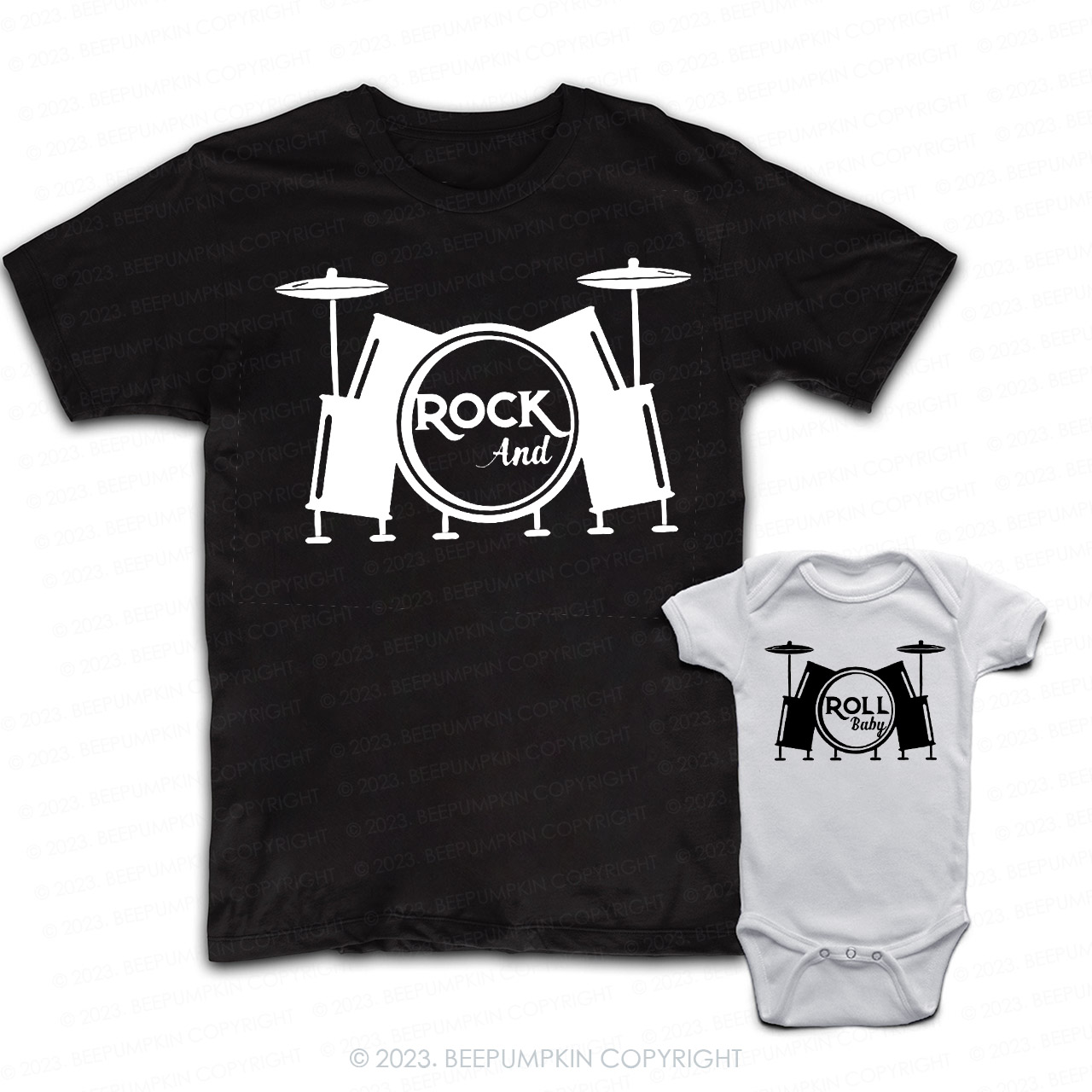 Rock Roll Matching T-Shirts For Dad&Me