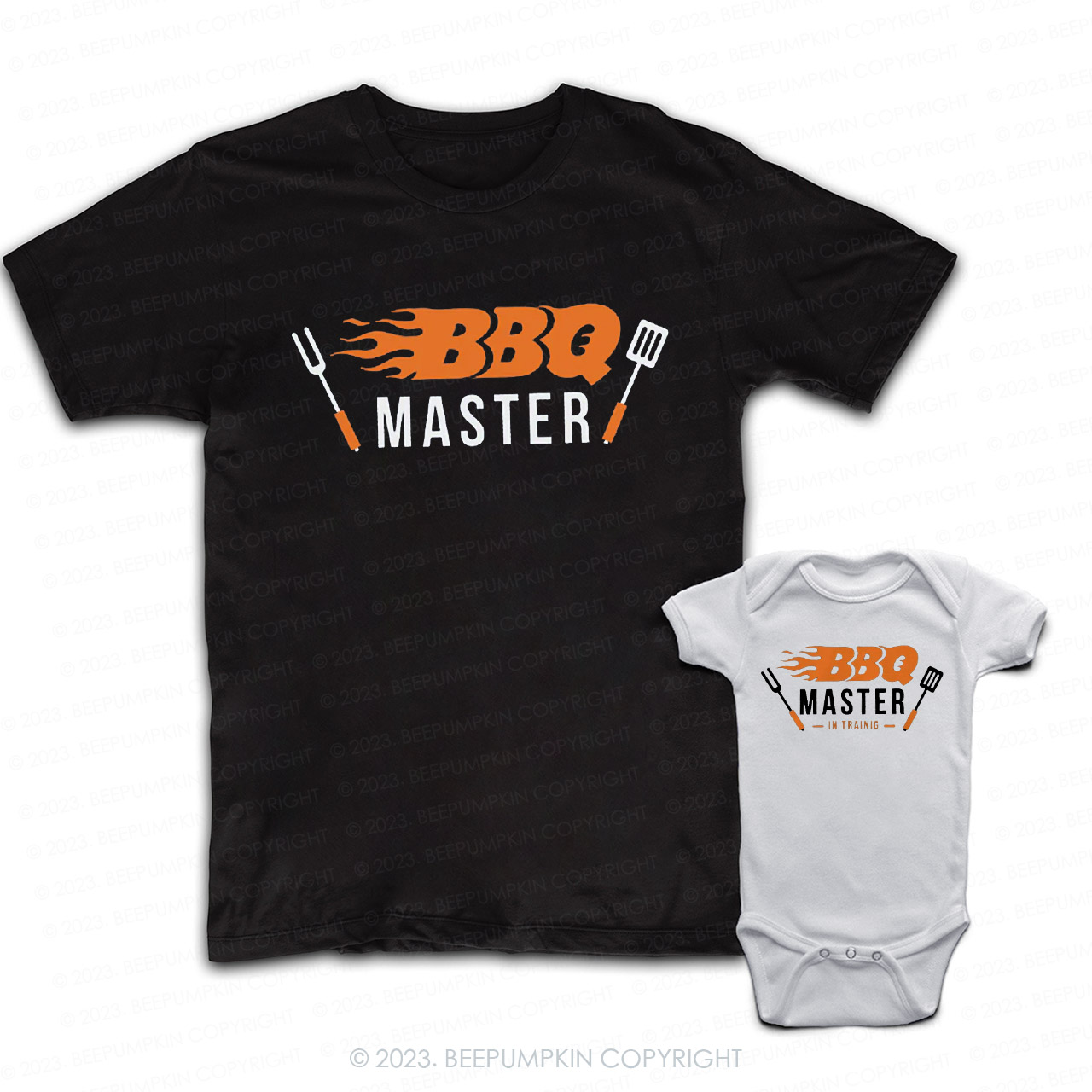 BBQ Master And BBQ Master In Training Matching T-Shirts For Dad&Me