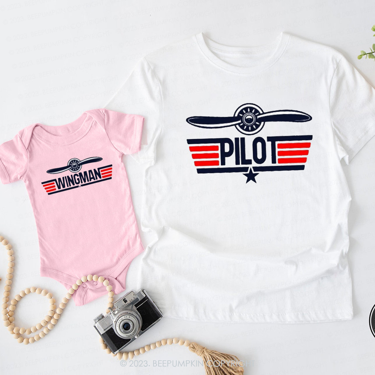 Daddy & Me Matching T-Shirts ?C WINGMAN PILOT