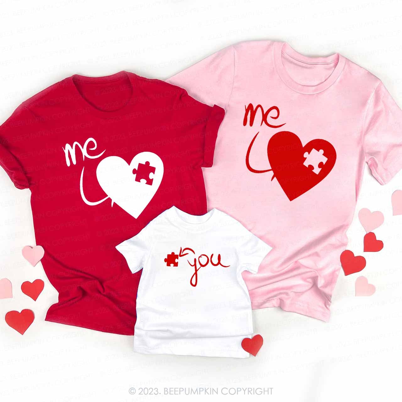 Heart Puzzle Valentine's Family Matching Shirts