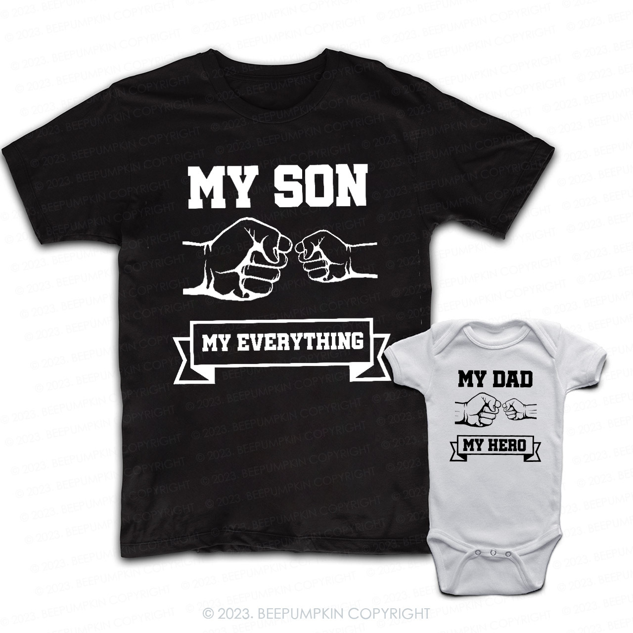 Dad & Me Matching T-Shirts –My Dad My Hero My Son My Everything