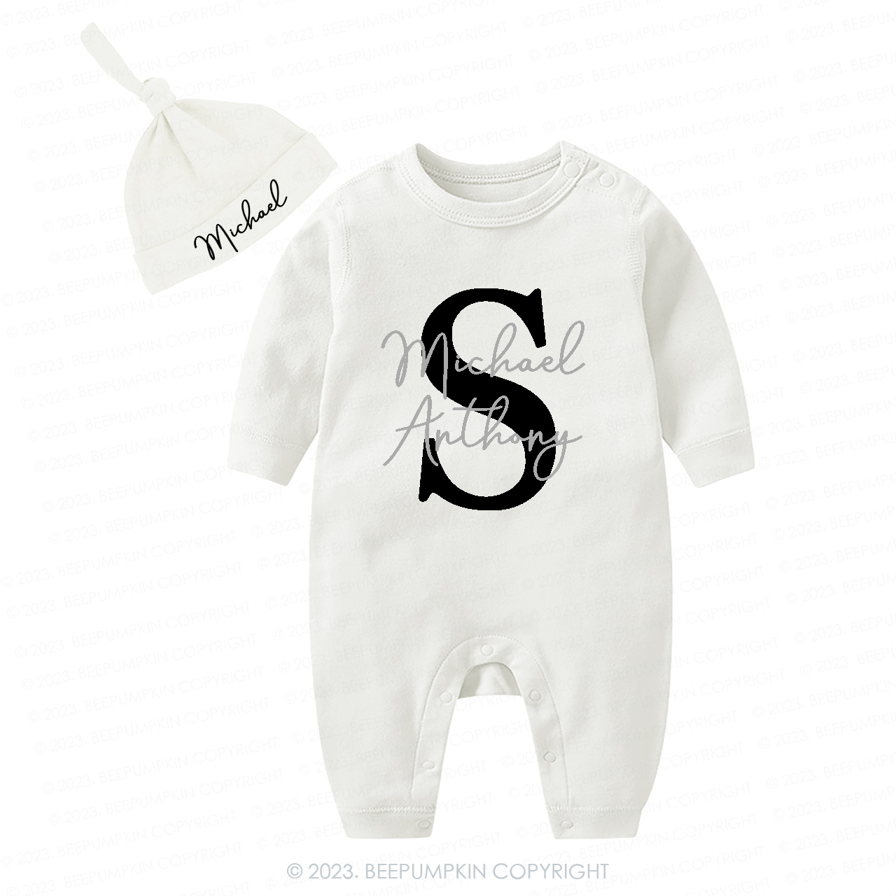 7 Colors Personalized Baby Name Unique Romper&Hat