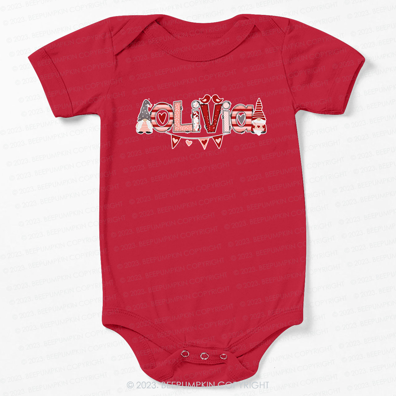 ABCDE Valentine's Day Alphabet Bodysuit For Baby