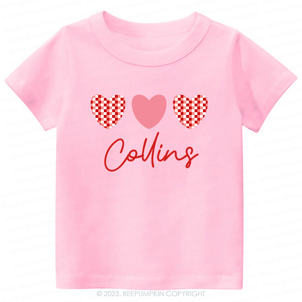 Plaid Heart Valentine's Day Kids Tees