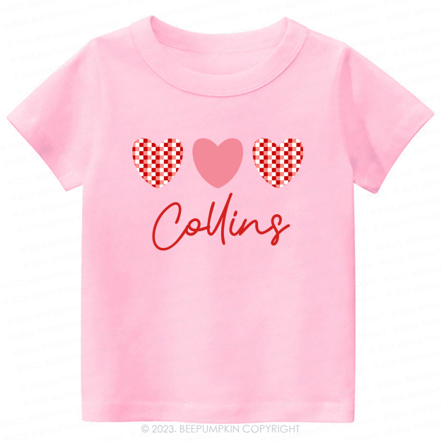 Plaid Heart Valentine's Day Kids Tees