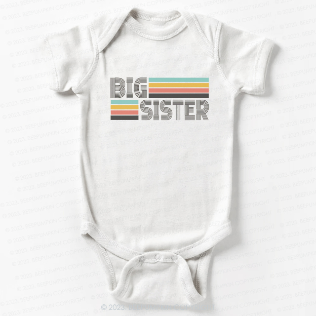 Retro Big Sister Vintage Natural Bodysuit For Baby