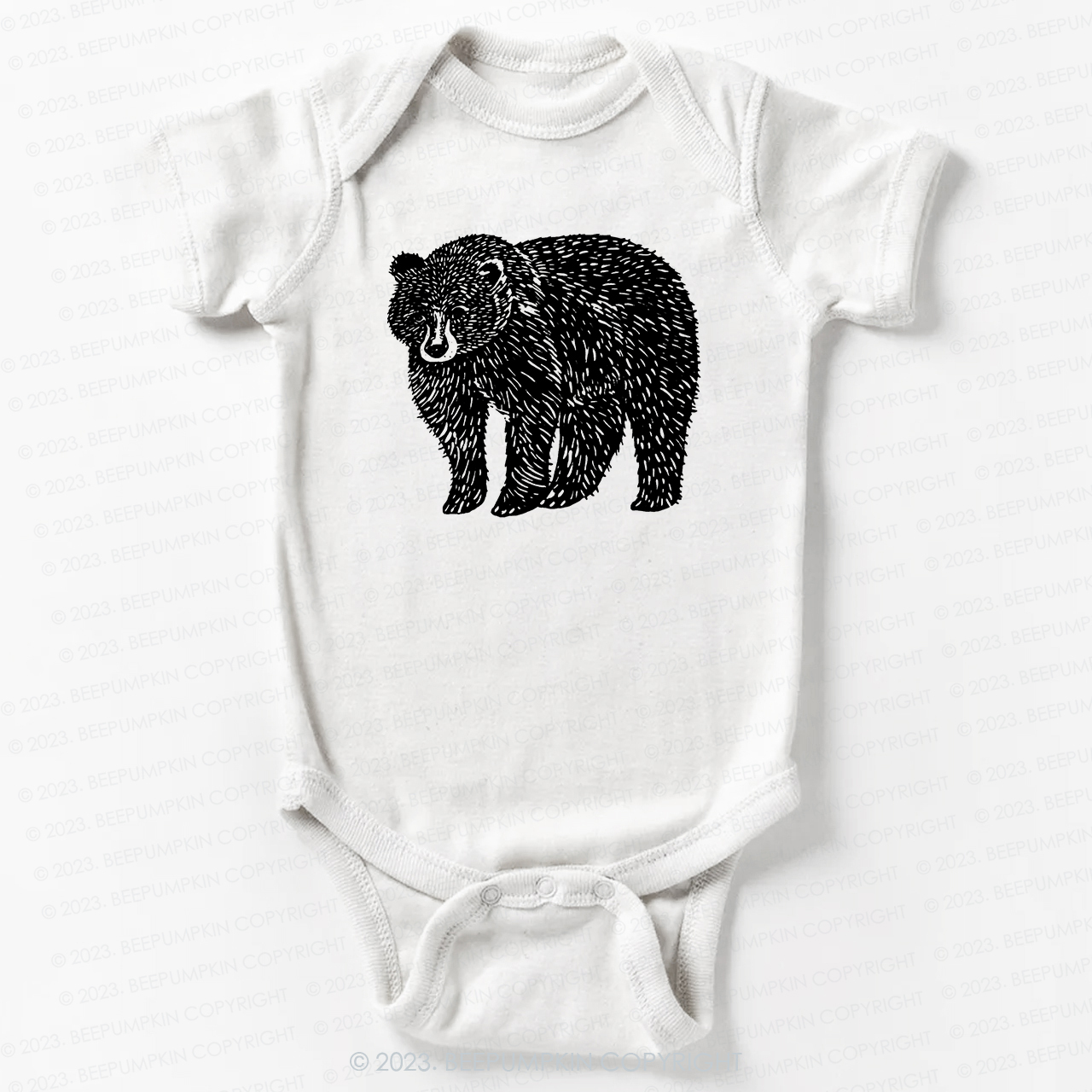 Organic Animal Bear Bodysuit For Baby
