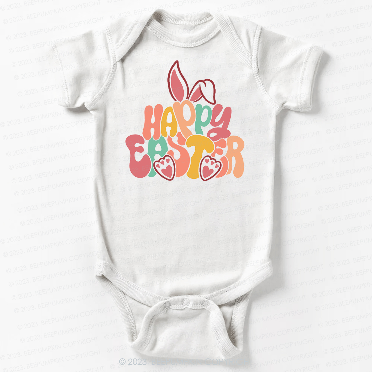 Retro Happy Easter Bodysuit For Baby