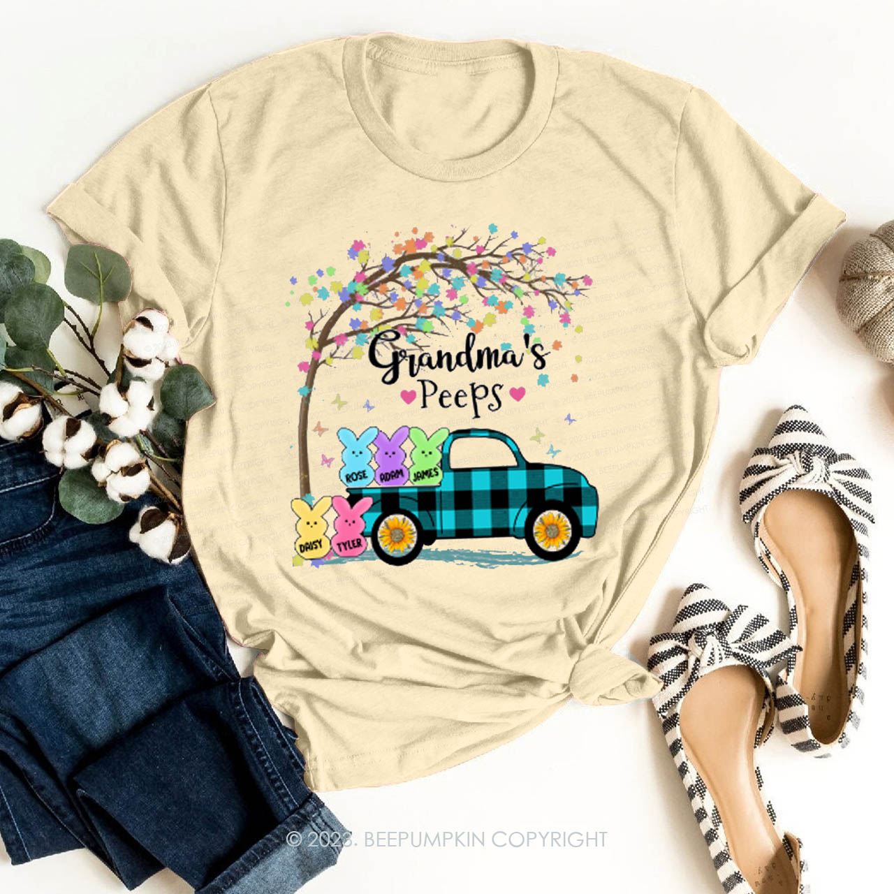 Personalized Grandma Peeps Easter Tees