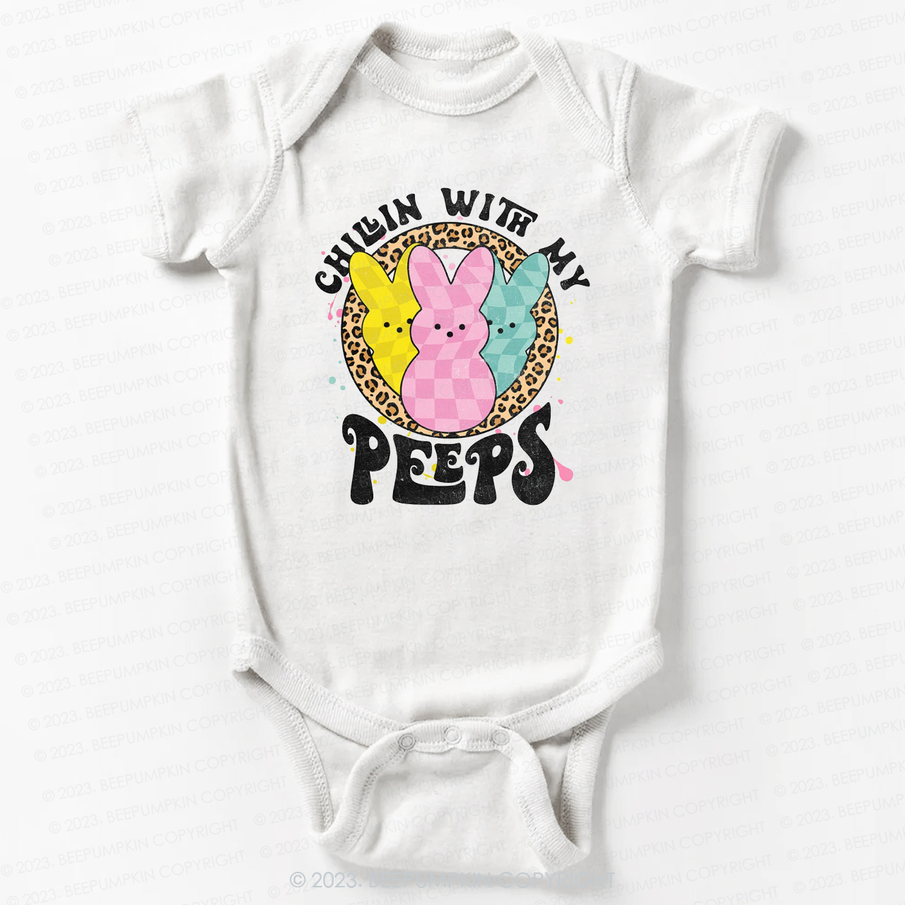 Chillin' with My Peeps Leopard Bodysuit For Baby