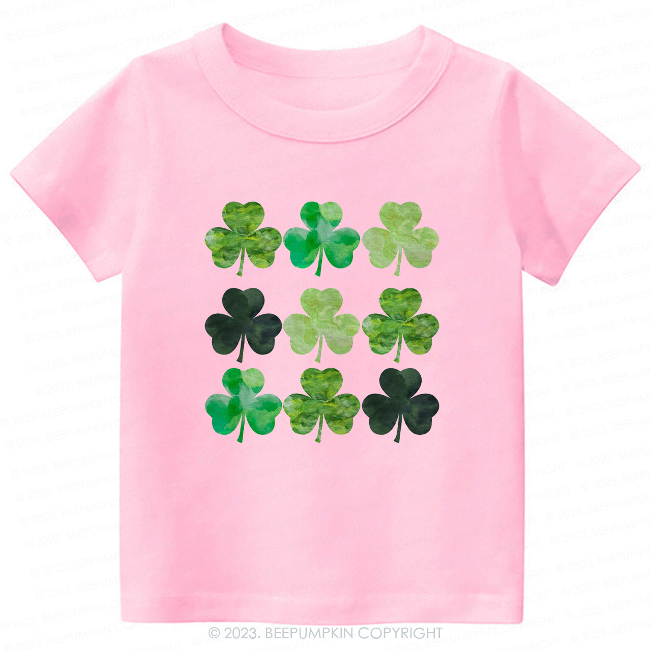 Watercolor Clovers St.Patricks Day-Toddler&Kids Tees