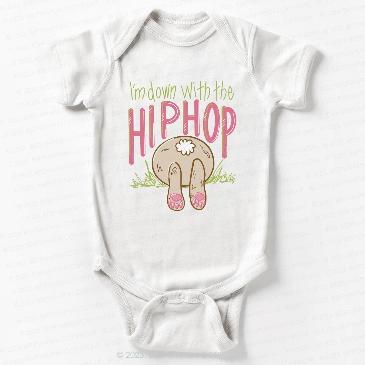 Hip Hop Bunny Tail St.Patricks Day Bodysuit For Baby