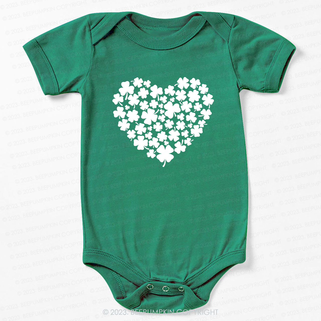 Shamrock Heart St.Patricks Day Bodysuit For Baby