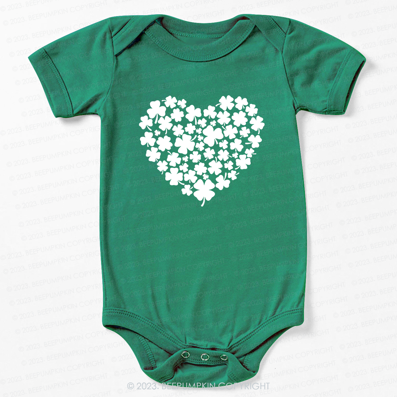 Shamrock Heart St.Patricks Day Bodysuit For Baby