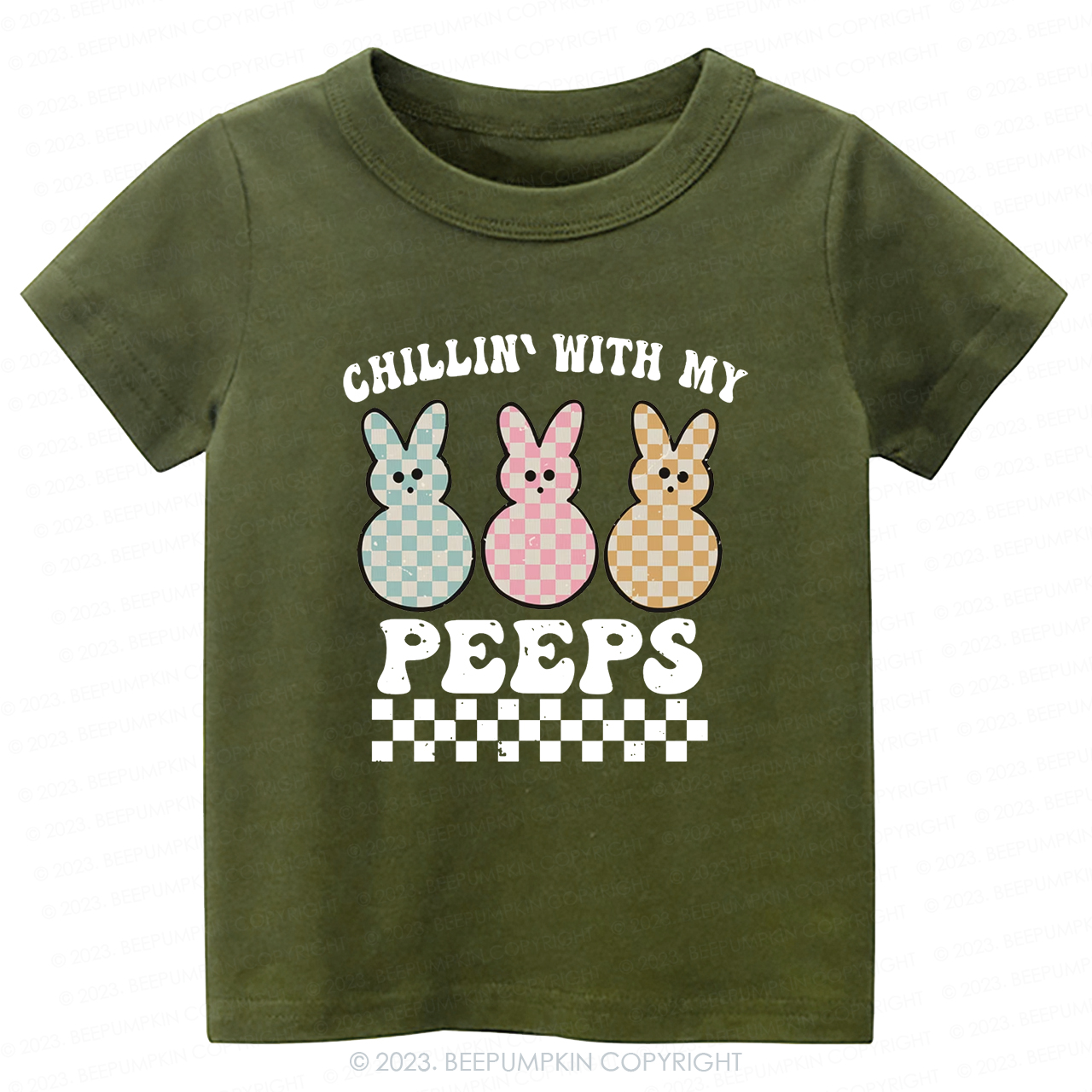 Retro Kids Easter Shirt - Chillin' With My Peeps