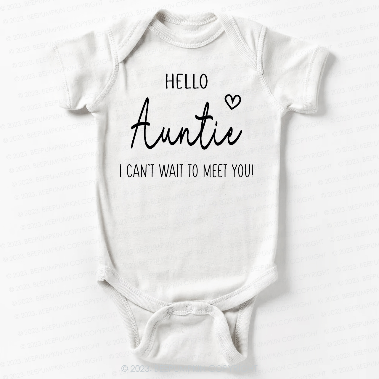 Hello Auntie I Can't Wait To Meet You Bodysuit For Baby