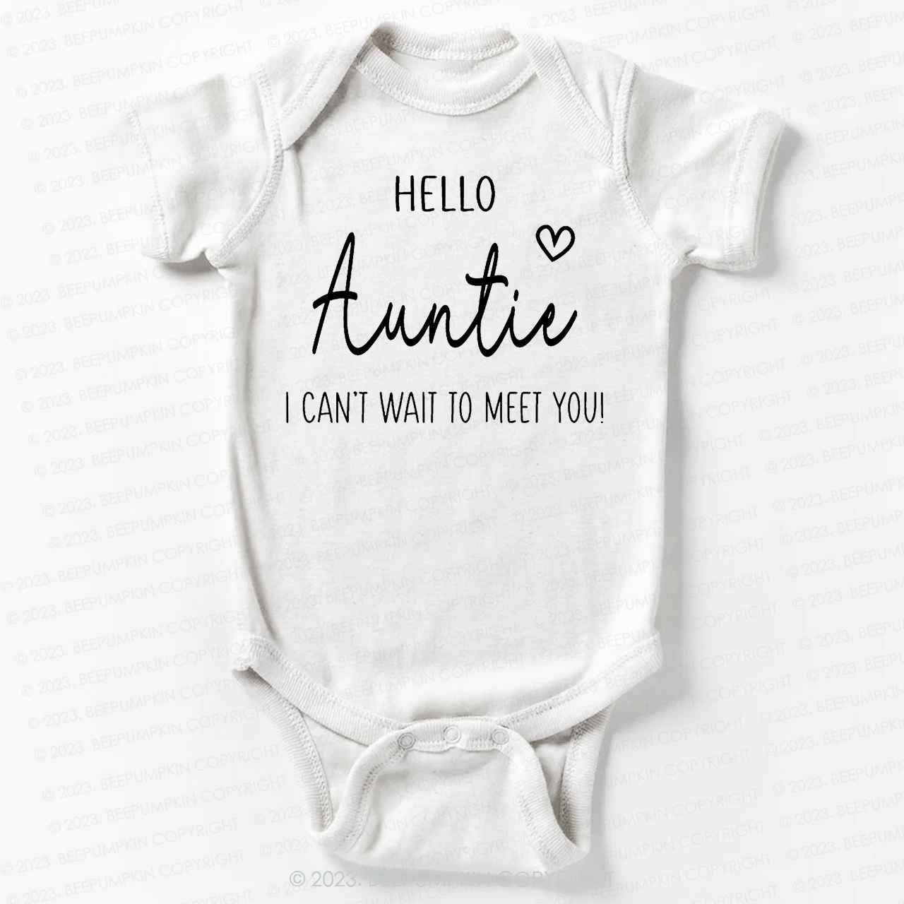 Hello Auntie I Can't Wait To Meet You Bodysuit For Baby